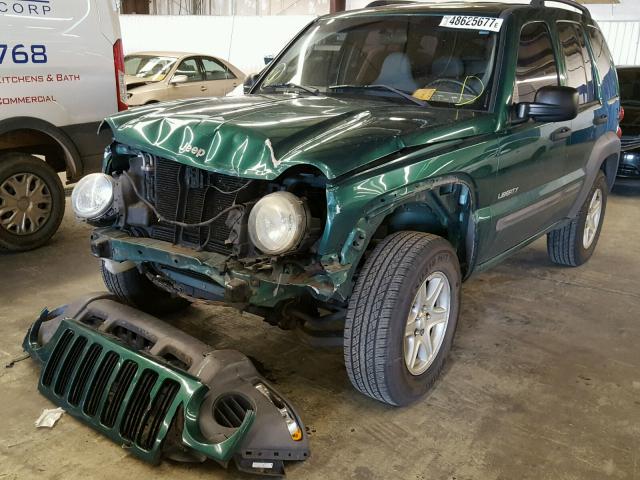 1J4GL48K54W146054 - 2004 JEEP LIBERTY SP GREEN photo 2