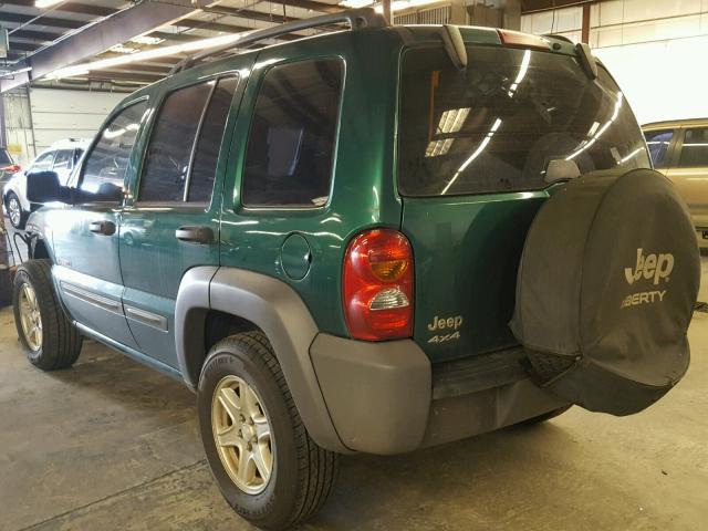 1J4GL48K54W146054 - 2004 JEEP LIBERTY SP GREEN photo 3