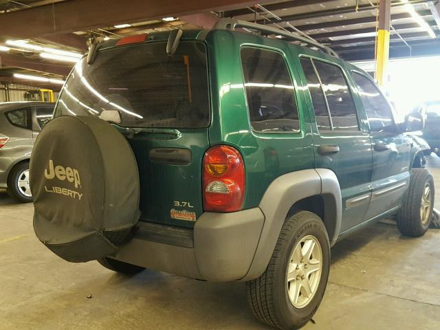 1J4GL48K54W146054 - 2004 JEEP LIBERTY SP GREEN photo 4