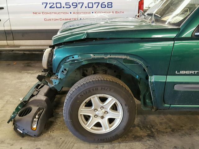 1J4GL48K54W146054 - 2004 JEEP LIBERTY SP GREEN photo 9