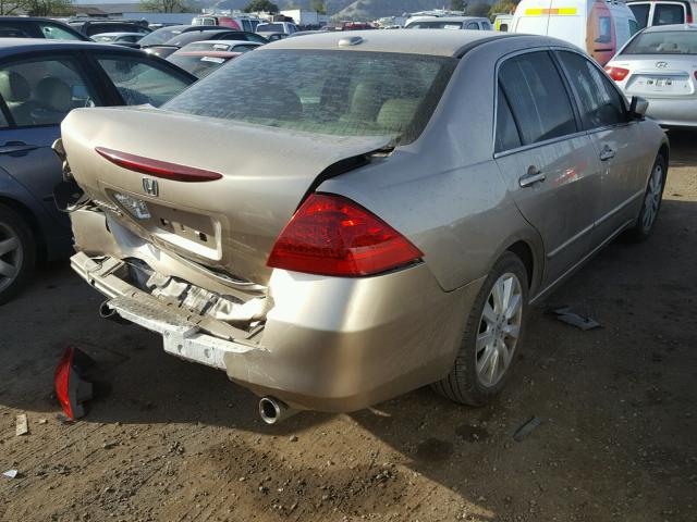 1HGCM66587A050853 - 2007 HONDA ACCORD EX GOLD photo 4