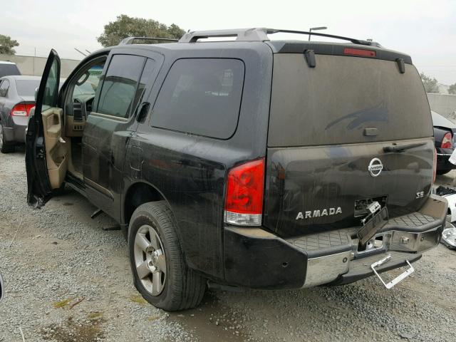 5N1AA08A45N735780 - 2005 NISSAN ARMADA SE BLACK photo 3