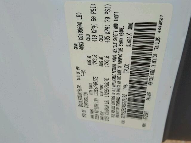 3D7KS28C46G120102 - 2006 DODGE RAM 2500 S WHITE photo 10