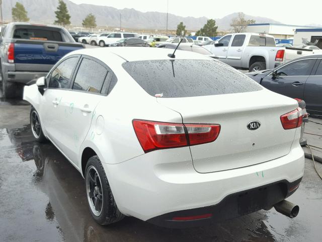 KNADM4A30E6350204 - 2014 KIA RIO LX WHITE photo 3