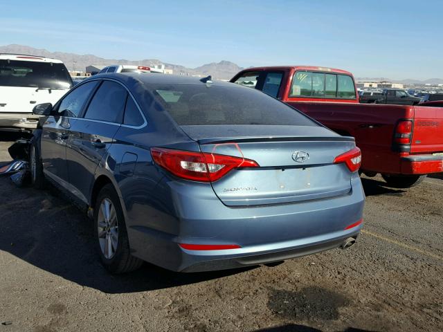 5NPE24AF1FH059581 - 2015 HYUNDAI SONATA SE BLUE photo 3