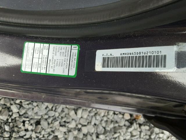 KMHDN45D81U210101 - 2001 HYUNDAI ELANTRA GL GRAY photo 10