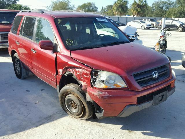 2HKYF18503H618580 - 2003 HONDA PILOT EXL MAROON photo 1