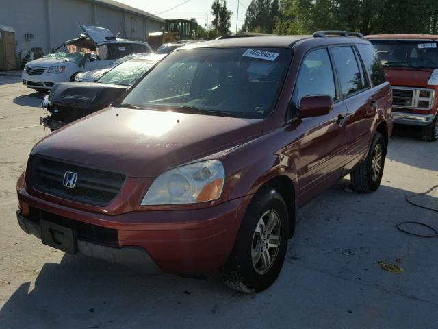 2HKYF18503H618580 - 2003 HONDA PILOT EXL MAROON photo 2