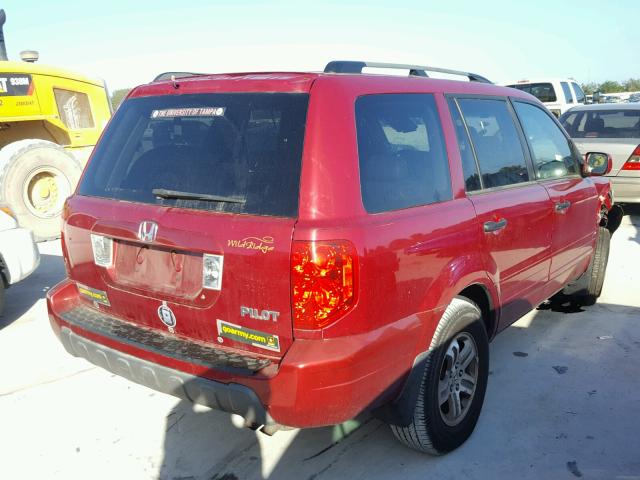 2HKYF18503H618580 - 2003 HONDA PILOT EXL MAROON photo 4