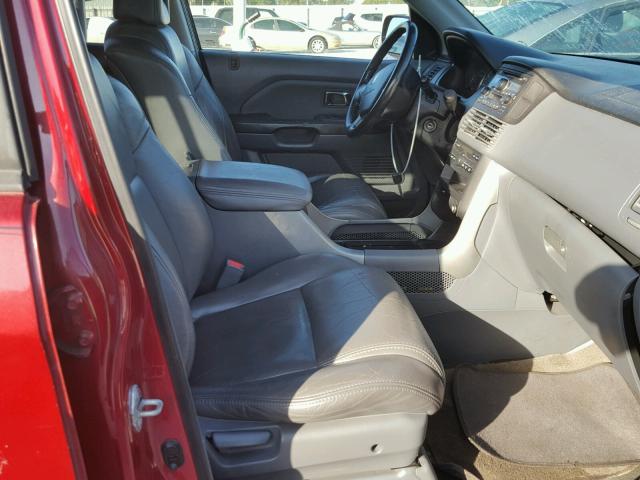 2HKYF18503H618580 - 2003 HONDA PILOT EXL MAROON photo 5