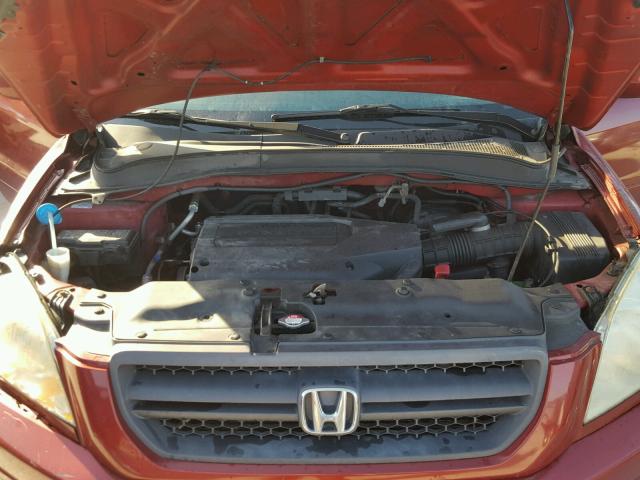 2HKYF18503H618580 - 2003 HONDA PILOT EXL MAROON photo 7