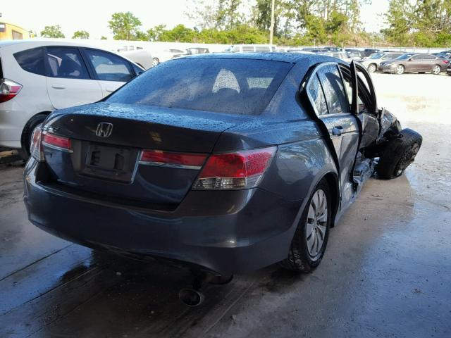 1HGCP2F36CA162074 - 2012 HONDA ACCORD LX GRAY photo 4