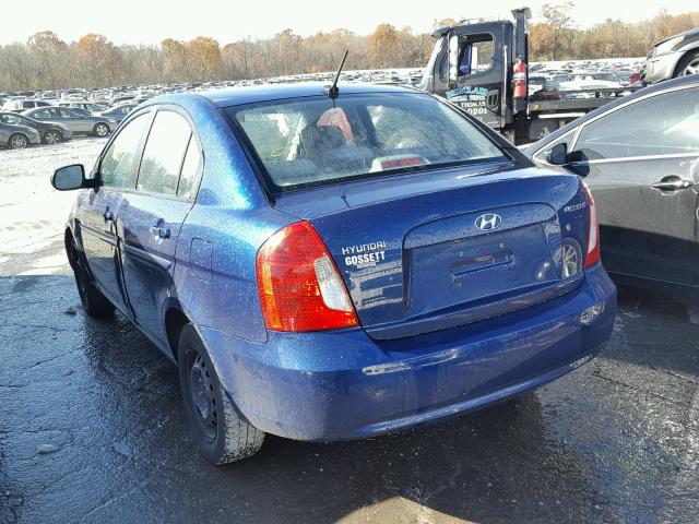 KMHCN4AC0AU427439 - 2010 HYUNDAI ACCENT GLS BLUE photo 3