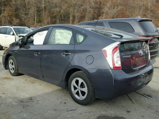 JTDKN3DU7D5703905 - 2013 TOYOTA PRIUS CHARCOAL photo 3