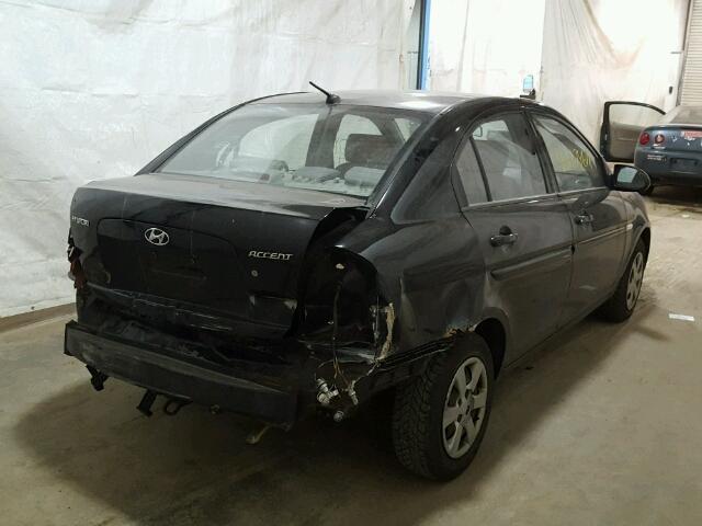 KMHCN46C47U162333 - 2007 HYUNDAI ACCENT GLS BLACK photo 4