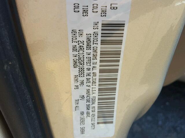 2C4RC1CG2GR189263 - 2016 CHRYSLER TOWN & COU BEIGE photo 10