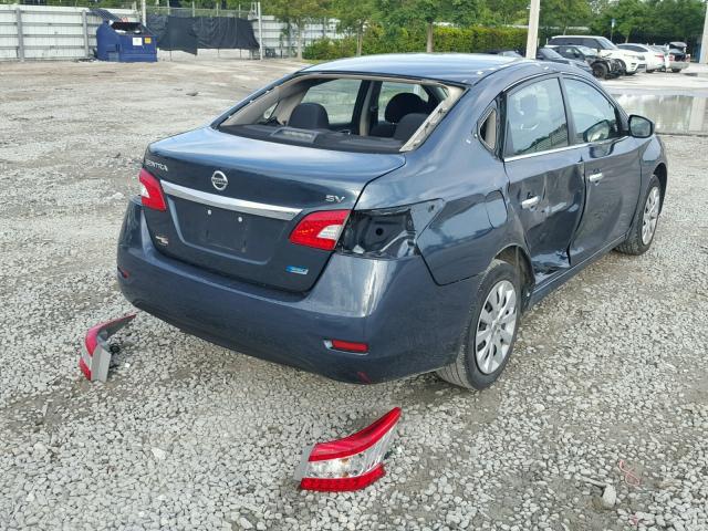 3N1AB7AP1EY302402 - 2014 NISSAN SENTRA S BLUE photo 4