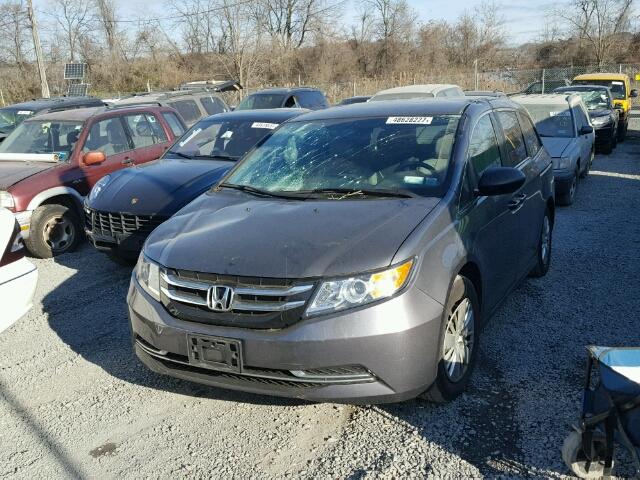 5FNRL5H20EB122934 - 2014 HONDA ODYSSEY LX GRAY photo 2