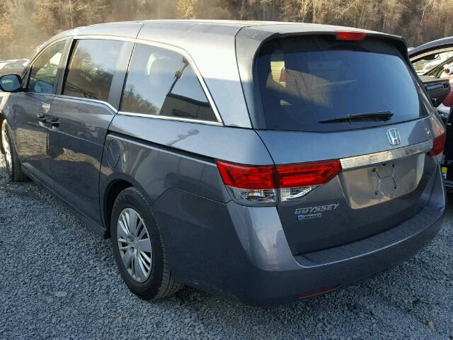 5FNRL5H20EB122934 - 2014 HONDA ODYSSEY LX GRAY photo 3