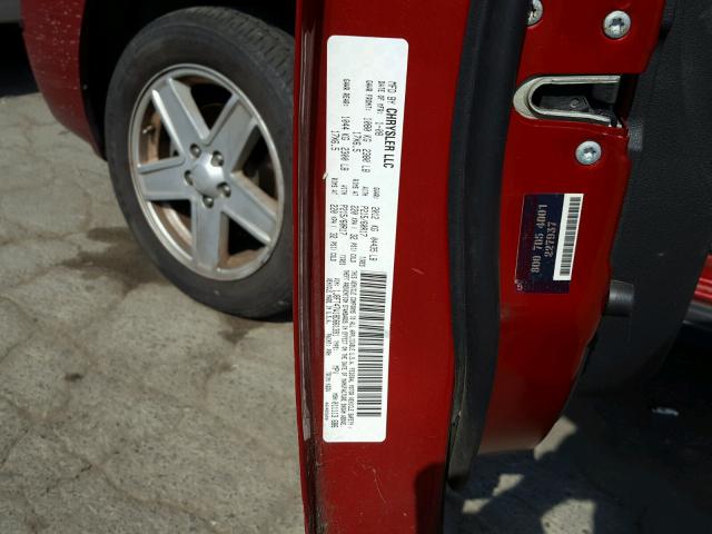1J8FT47W18D661391 - 2008 JEEP COMPASS SP RED photo 10