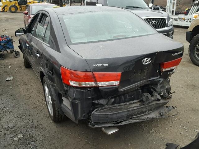 5NPEU46F16H051189 - 2006 HYUNDAI SONATA GLS BLACK photo 3