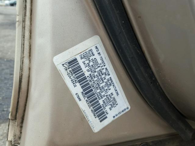 4T1BF12B3TU124848 - 1996 TOYOTA AVALON XL CREAM photo 10