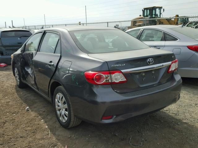 5YFBU4EEXDP165171 - 2013 TOYOTA COROLLA BA CHARCOAL photo 3