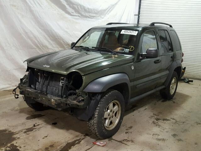 1J4GL48K07W632842 - 2007 JEEP LIBERTY SP GREEN photo 2