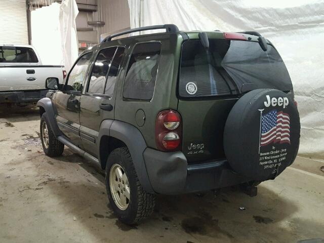 1J4GL48K07W632842 - 2007 JEEP LIBERTY SP GREEN photo 3