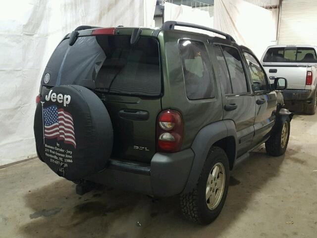 1J4GL48K07W632842 - 2007 JEEP LIBERTY SP GREEN photo 4