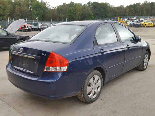 KNAFE222995599063 - 2009 KIA SPECTRA EX BLUE photo 4