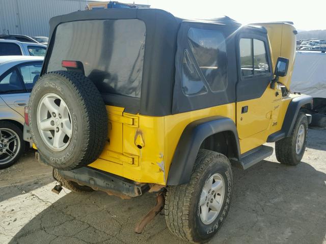 1J4FA49S42P702121 - 2002 JEEP WRANGLER / YELLOW photo 4