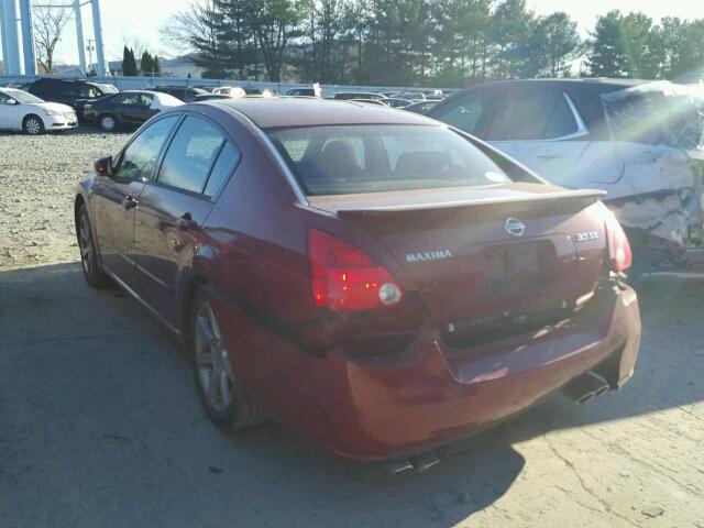 1N4BA41E28C808308 - 2008 NISSAN MAXIMA SE MAROON photo 3