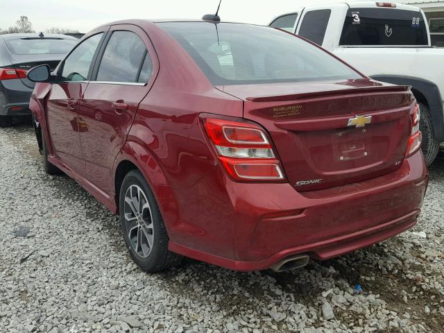 1G1JD5SH6H4124070 - 2017 CHEVROLET SONIC LT RED photo 3