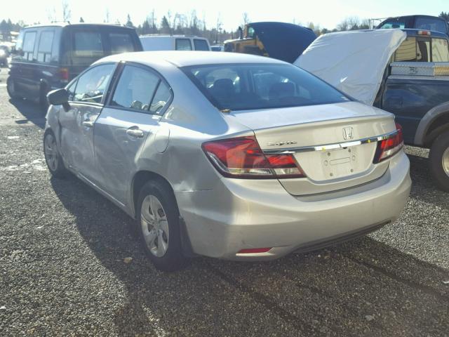 19XFB2F56EE225511 - 2014 HONDA CIVIC LX SILVER photo 3