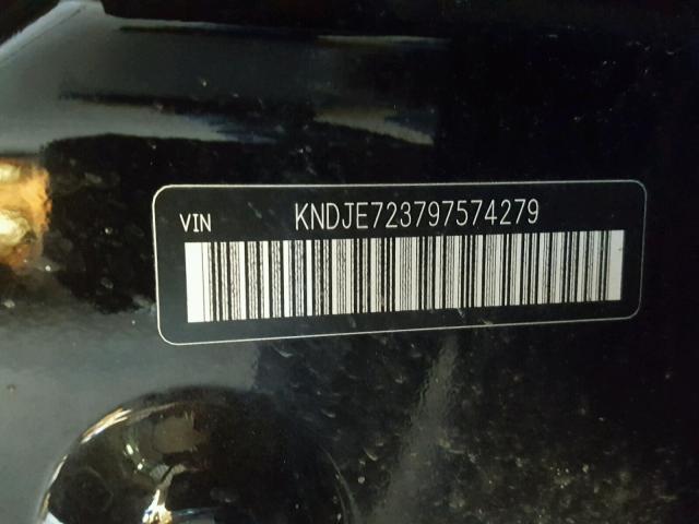 KNDJE723797574279 - 2009 KIA SPORTAGE L BLACK photo 10