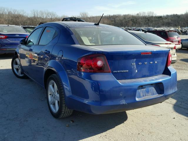 1C3CDZCB5CN148577 - 2012 DODGE AVENGER SX BLUE photo 3