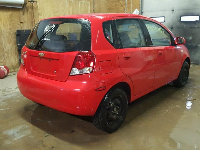 KL1TD666X8B239871 - 2008 CHEVROLET AVEO BASE RED photo 4