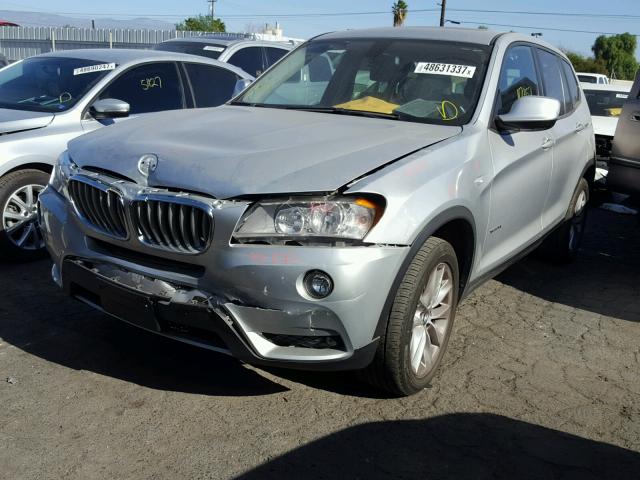 5UXWX9C55D0A21970 - 2013 BMW X3 XDRIVE2 SILVER photo 2