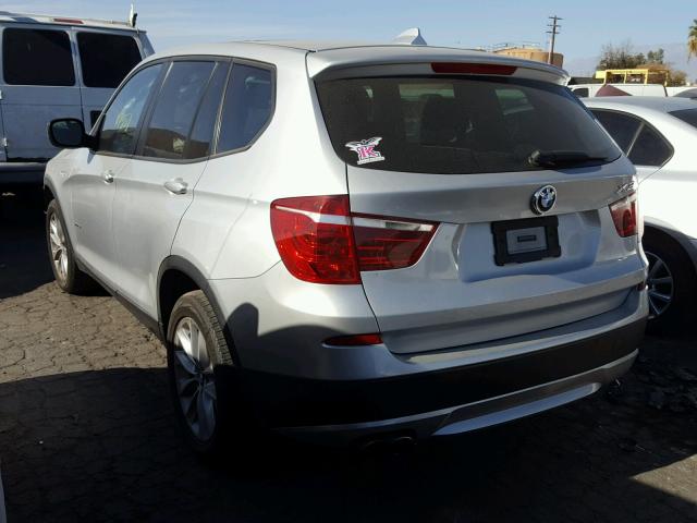 5UXWX9C55D0A21970 - 2013 BMW X3 XDRIVE2 SILVER photo 3