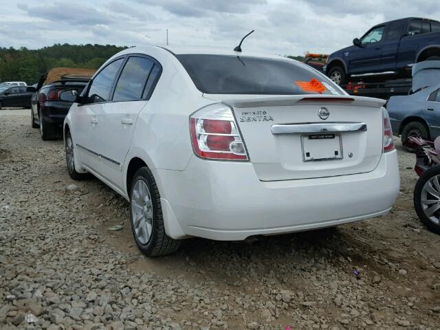 3N1AB6AP5CL655648 - 2012 NISSAN SENTRA 2.0 WHITE photo 3