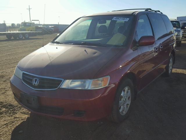 5FNRL18952B046841 - 2002 HONDA ODYSSEY EX MAROON photo 2