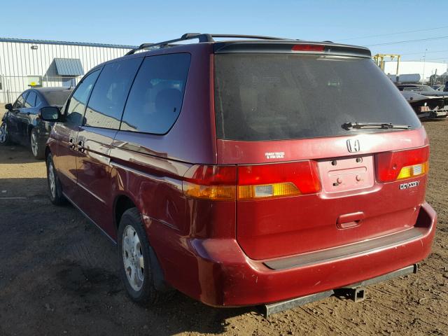 5FNRL18952B046841 - 2002 HONDA ODYSSEY EX MAROON photo 3