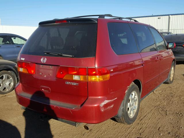 5FNRL18952B046841 - 2002 HONDA ODYSSEY EX MAROON photo 4