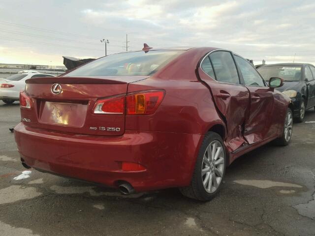 JTHCK262295029980 - 2009 LEXUS IS 250 RED photo 4