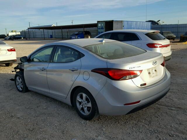 5NPDH4AEXFH614061 - 2015 HYUNDAI ELANTRA SE SILVER photo 3