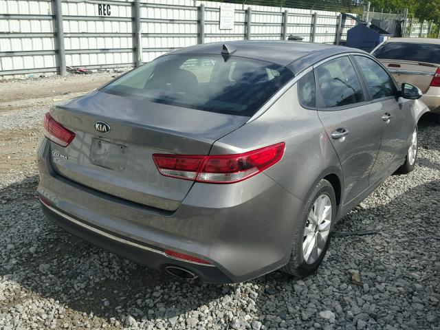 5XXGT4L37GG015168 - 2016 KIA OPTIMA LX GRAY photo 4