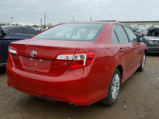 4T4BF1FK6CR259290 - 2012 TOYOTA CAMRY BASE RED photo 4