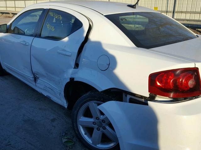 1C3CDZAB0DN718800 - 2013 DODGE AVENGER SE WHITE photo 9