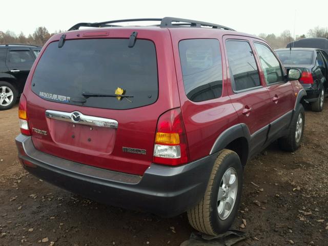 4F2CZ96174KM19898 - 2004 MAZDA TRIBUTE ES RED photo 4